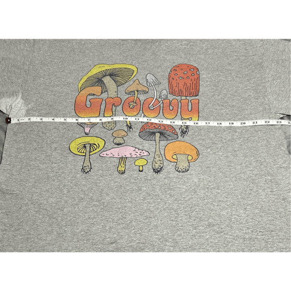 Vintage Magic Mushroom Groovy Psychedelic Gray Short Sleeve T-shirt Sz XL - Picture 9 of 9